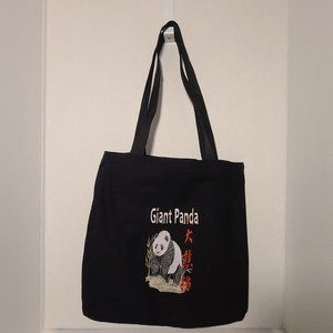 Handcrafted embroidered Tote, Celebrating Our Beloved Pandas at the National Zoo